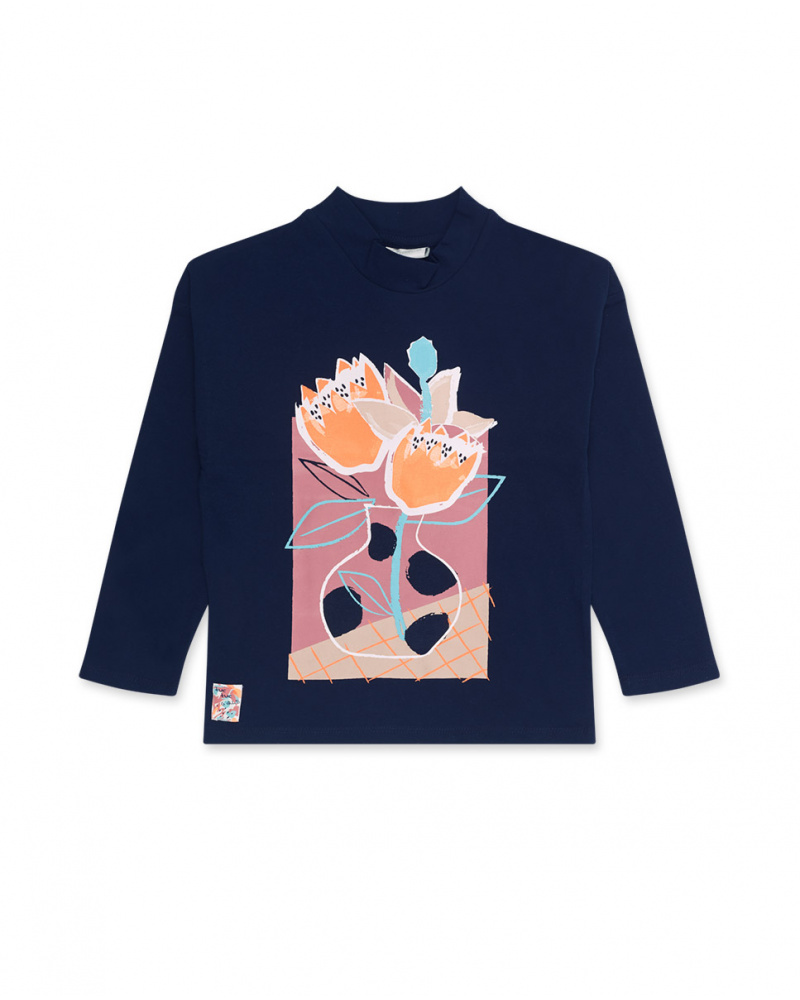 T-shirt en maille bleu pour fille Night Garden