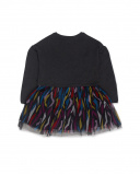 Robe Noire En Peluche Et Tulle Fille Glam Rock Robe Noire En Peluche Et Tulle Fille Glam Rock