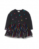 Robe Noire En Peluche Et Tulle Fille Glam Rock Robe Noire En Peluche Et Tulle Fille Glam Rock