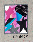 T-shirt Maille Gris Et Rose Fille Glam Rock T-shirt Maille Gris Et Rose Fille Glam Rock