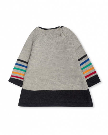 Robe grise en tricot fille Connect