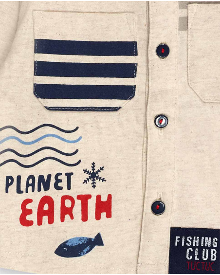 Chemise en maille blanche pour garçon Fishing Club