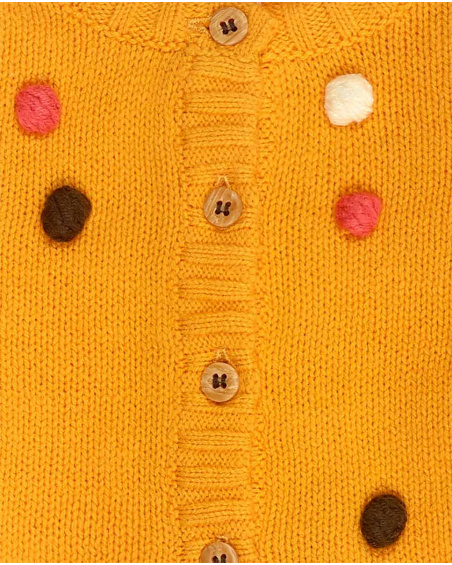 Veste Tricot Fille Orange Dog'S Mix