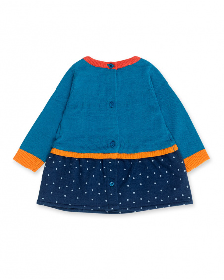 Robe Combinée Bleue Fille Etoiles Collectors Robe Combinée Bleue Fille Etoiles Collectors
