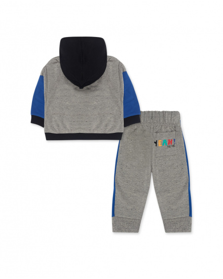 Connect Sweat Et Pantalon En Peluche Gris Garçon Connect Sweat Et Pantalon En Peluche Gris Garçon