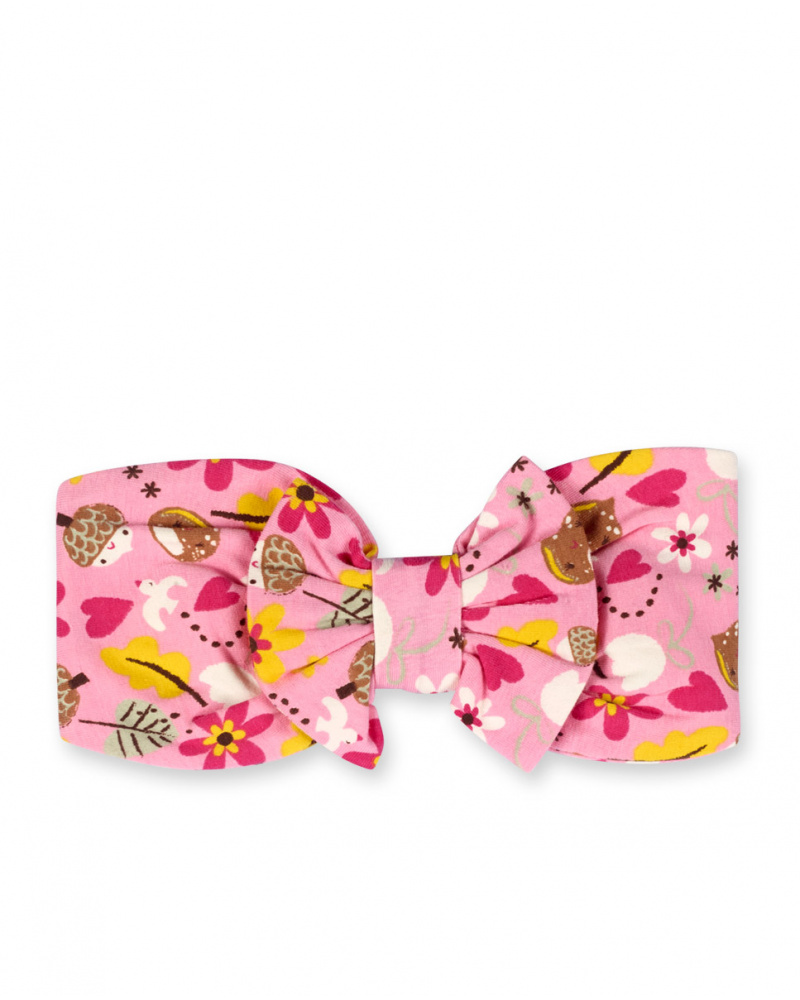 Bandeau en tricot rose pour fille Woodland