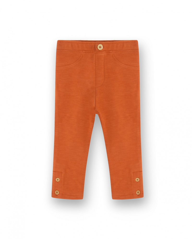Legging en peluche orange pour fille Natural Grown