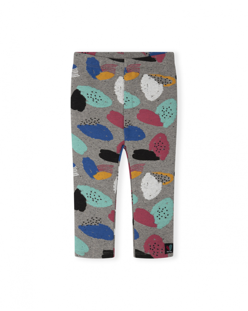 Legging en peluche gris et rose Girl Connect
