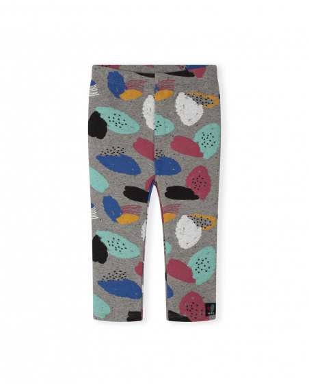 Legging en peluche gris et rose Girl Connect Legging en peluche gris et rose Girl Connect