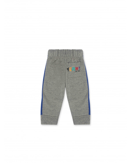 Pantalon en peluche gris et bleu Boy Connect Pantalon en peluche gris et bleu Boy Connect