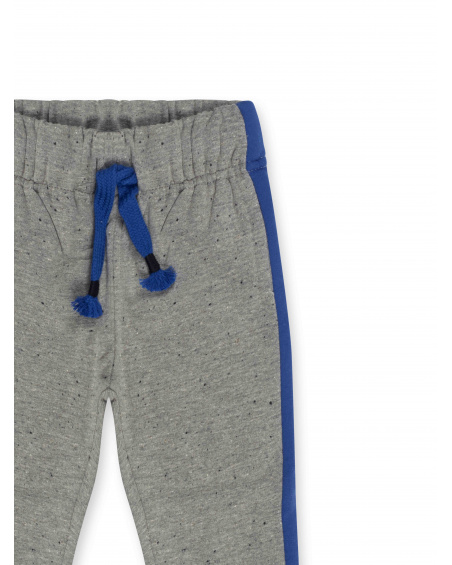 Pantalon en peluche gris et bleu Boy Connect Pantalon en peluche gris et bleu Boy Connect