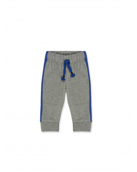 Pantalon en peluche gris et bleu Boy Connect Pantalon en peluche gris et bleu Boy Connect