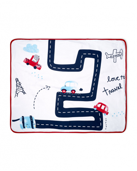 Couverture Blanche En Peluche Et Tricotée Enfant Mini Traveller
