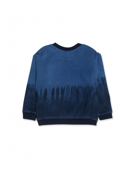 Sweat en peluche bleu garçon Ski Explorers