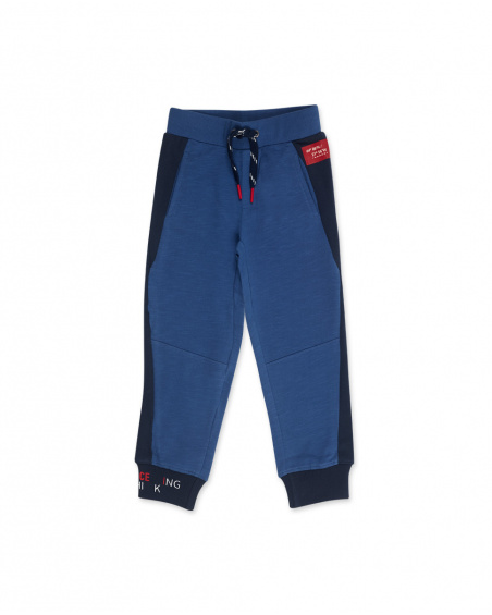 Pantalon Peluche Bleu Et Rouge Garçon Ski Explorers