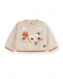 Sweat Peluche Beige Et Orange Fille Natural Grown Sweat Peluche Beige Et Orange Fille Natural Grown