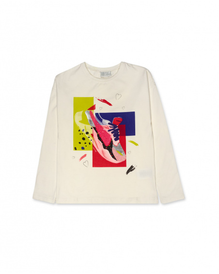 T-shirt en maille blanc pour fille Wild & Free T-shirt en maille blanc pour fille Wild & Free