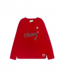 T-shirt Maille Rouge Et Rouge Fille J'Adore Le Milk-Shake T-shirt Maille Rouge Et Rouge Fille J'Adore Le Milk-Shake