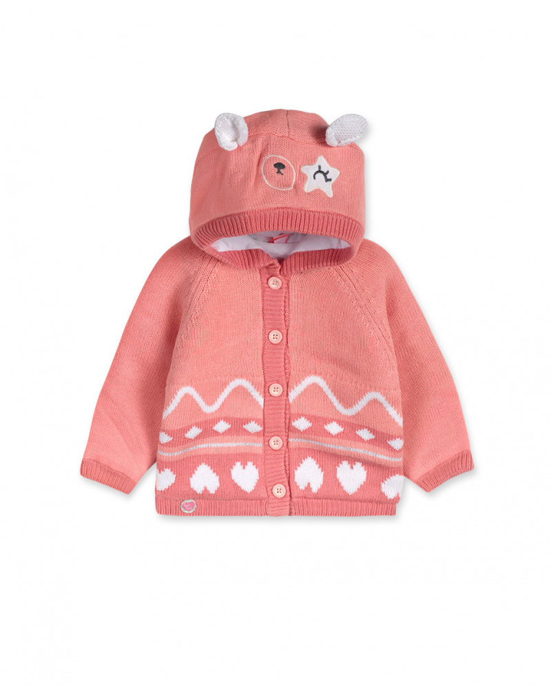 Veste Tricot Rose Fille Baby Circus
