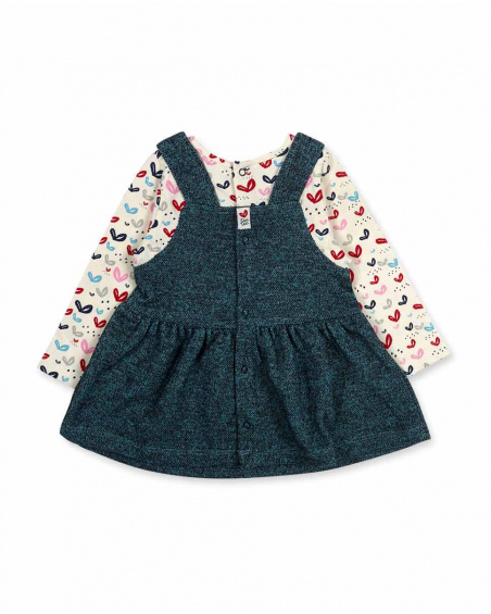 Robe Combinée Bleue Fille Mini Traveller