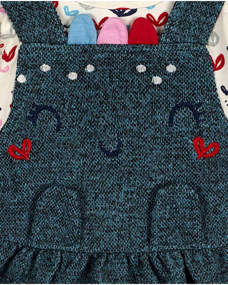 Robe Combinée Bleue Fille Mini Traveller