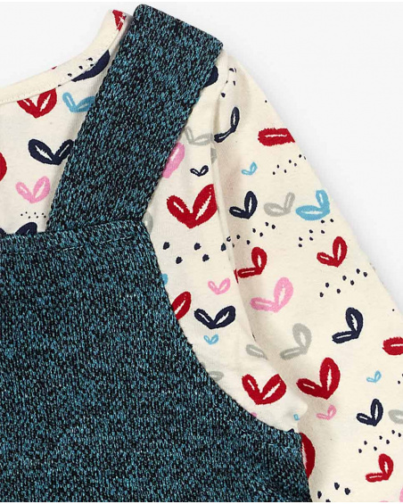 Robe Combinée Bleue Fille Mini Traveller