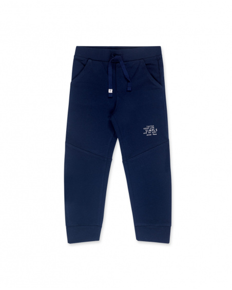 Pantalon Peluche Bleu Marine Garçon Basics Bébé W23