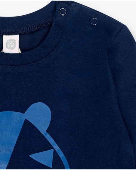 T-shirt Maille Marine Et Marine Garçon Basics Bébé W23