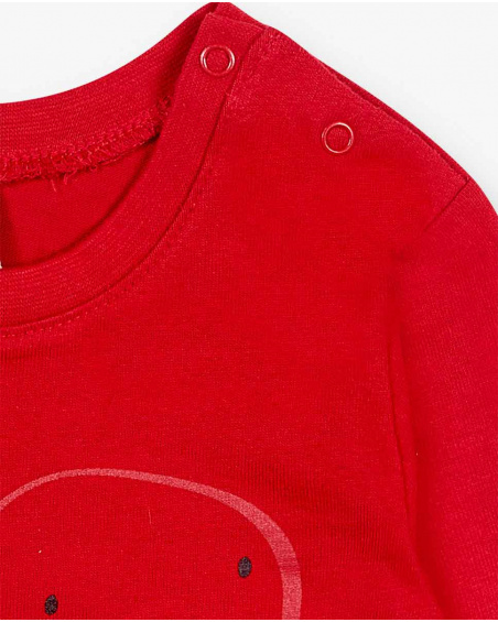 T-shirt Maille Rouge Garçon Basics Bébé W23 T-shirt Maille Rouge Garçon Basics Bébé W23