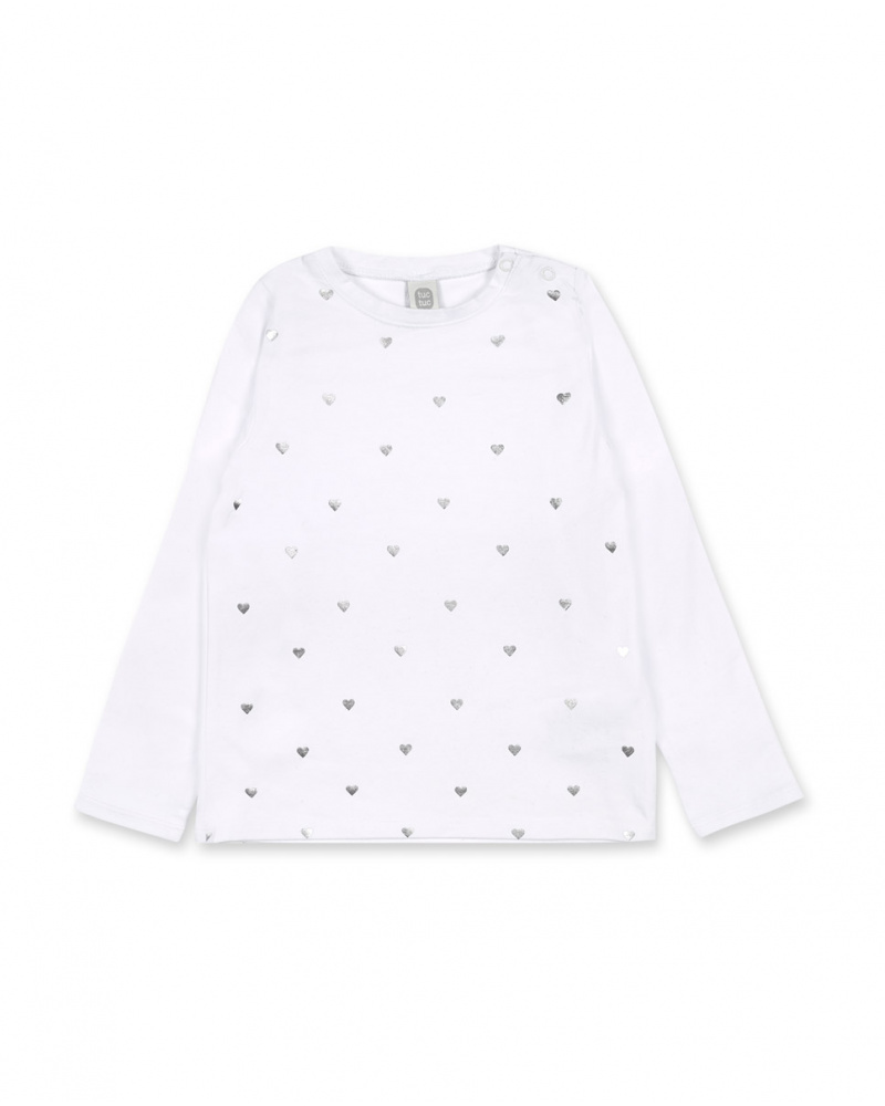 T-shirt Basique Blanc Maille Fille Bébé W23