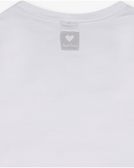 T-shirt Basique Blanc Maille Fille Bébé W23 T-shirt Basique Blanc Maille Fille Bébé W23