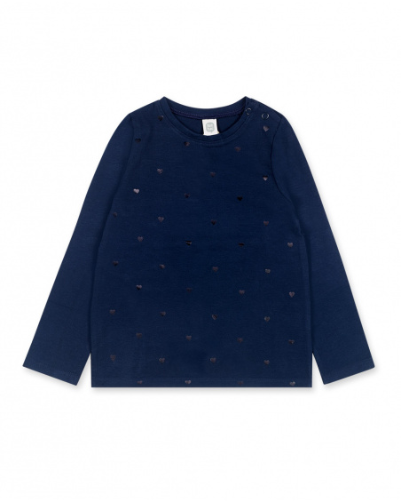 T-shirt Maille Marine Fille Basics Bébé W23 T-shirt Maille Marine Fille Basics Bébé W23