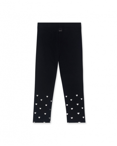 Legging Maille Noir Fille Basics Bébé W23 Legging Maille Noir Fille Basics Bébé W23