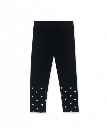 Legging Maille Noir Fille Basics Bébé W23 Legging Maille Noir Fille Basics Bébé W23