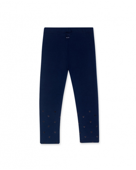 Legging Basique Fille Bleu Marine Bébé W23 Legging Basique Fille Bleu Marine Bébé W23