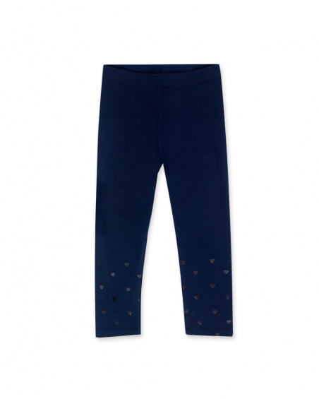 Legging Basique Fille Bleu Marine Bébé W23 Legging Basique Fille Bleu Marine Bébé W23