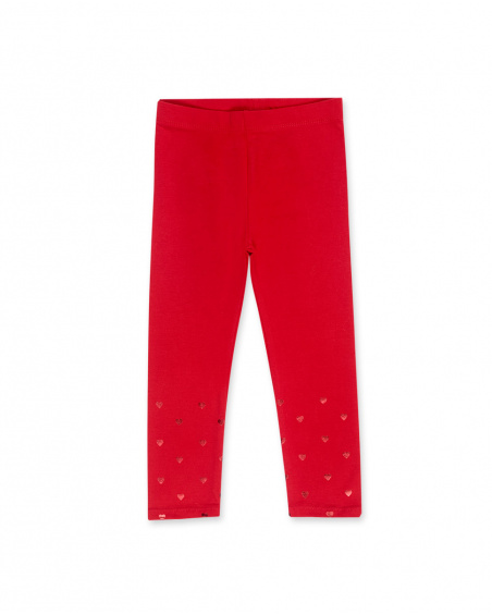 Legging Pois Rouge Fille Basics Bébé W23 Legging Pois Rouge Fille Basics Bébé W23