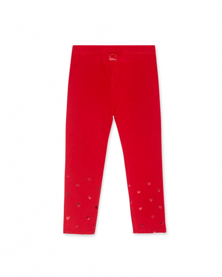 Legging Pois Rouge Fille Basics Bébé W23 Legging Pois Rouge Fille Basics Bébé W23
