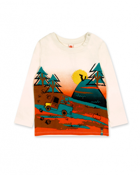 T-shirt Maille Beige Garçon Natural Grown T-shirt Maille Beige Garçon Natural Grown