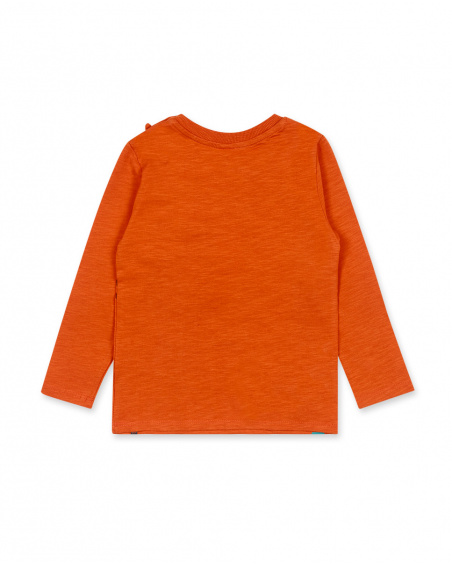 T-shirt Tricot Orange Garçon Natural Grown T-shirt Tricot Orange Garçon Natural Grown