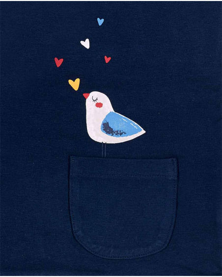 T-shirt en maille bleu fille Fishing Club T-shirt en maille bleu fille Fishing Club