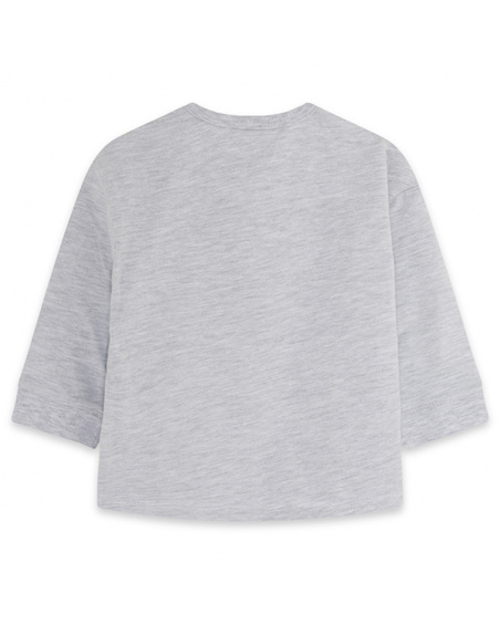 T-shirt garçon Connect gris et bleu en maille T-shirt garçon Connect gris et bleu en maille