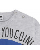 T-shirt garçon Connect gris et bleu en maille T-shirt garçon Connect gris et bleu en maille