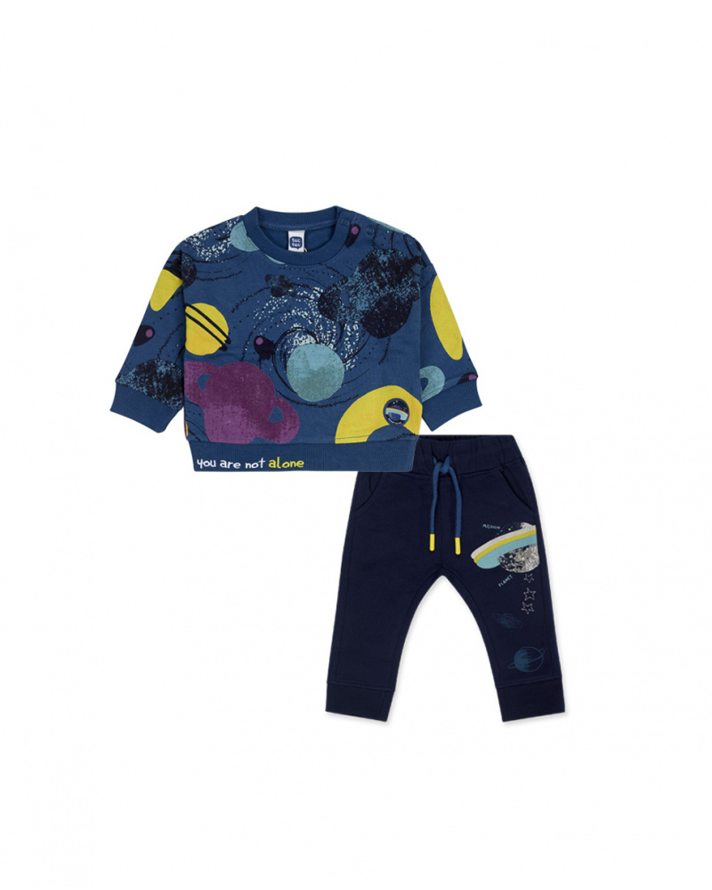 Sweat Bleu En Peluche Et Pantalon Garçon Galaxy Friends
