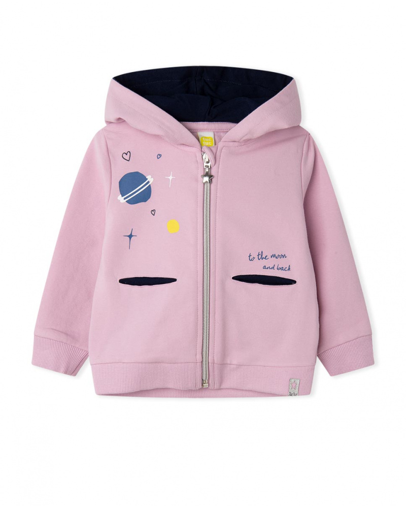 Sweat à capuche en peluche rose pour fille Galaxy Friends