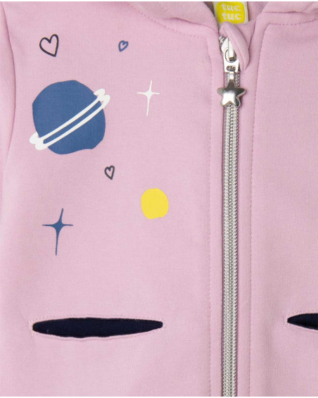 Sweat à capuche en peluche rose pour fille Galaxy Friends