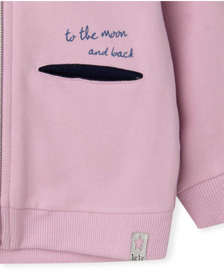 Sweat à capuche en peluche rose pour fille Galaxy Friends