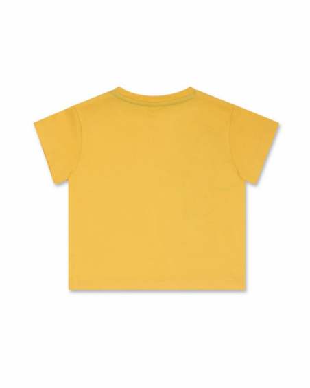 T-shirt en maille jaune pour garçon Hip Hip Hooray!