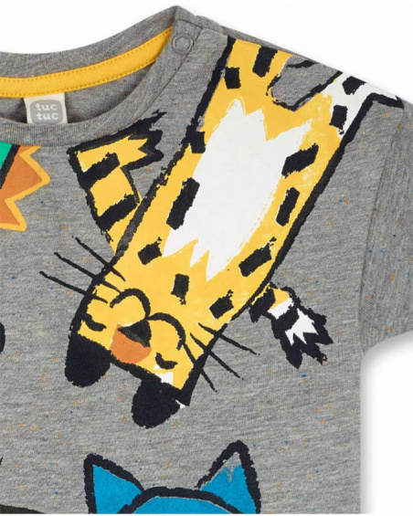 T-shirt gris en maille pour garçon Hip Hip Hooray! T-shirt gris en maille pour garçon Hip Hip Hooray!