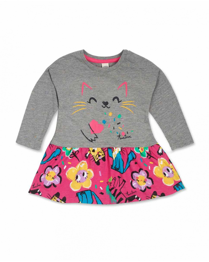 Robe longue en maille gris rose pour fille Hip Hip Hooray!